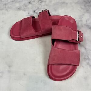 Varley Latona Roma Rose Suede Double Strap Slide Comfort Sandals Sporty Sz 36